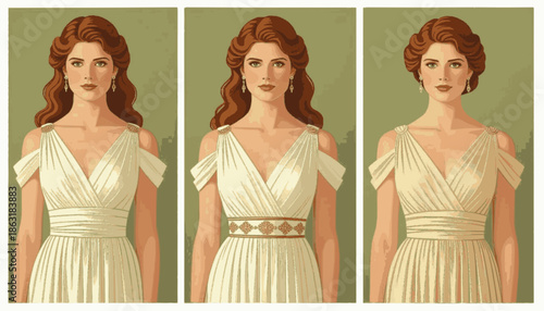 Tres tipos diferentes de antiguas griegas