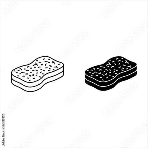 Vector illustration of a chocolate cake with black and white bread isolated on a white background