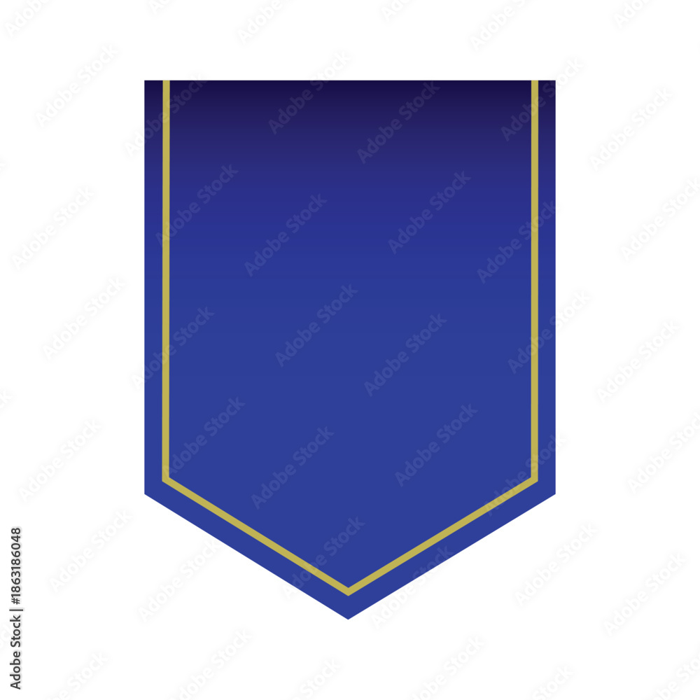 Fototapeta premium Blue and Gold Pennant Flag Ribbon Set, Premium Royal Blue Gradient Award Banner Collection for Sports, Achievement, and Celebration Graphic Design