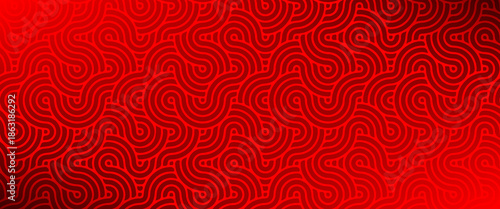 Bold red abstract vector background with layered wavy contours and flowing maze-like shapes, creating a striking rhythmic pattern ideal for modern, decorative, and energetic designs.
