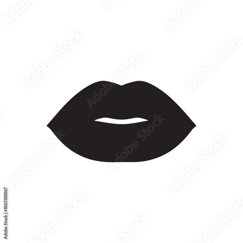 lips silhouette vector flat illustration design