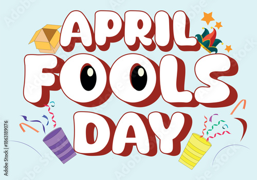 Happy April Fools' Day Illustration for banner or landing