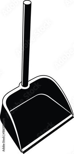 Black   dustpan vector black and white on white background 