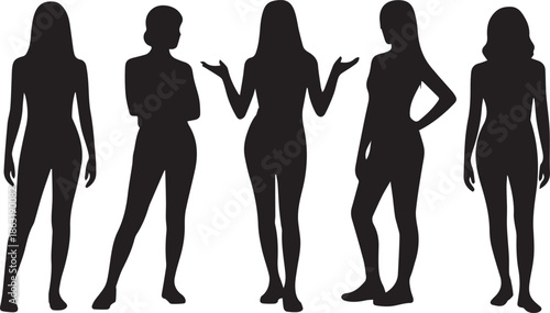 Silhouettes of People in Various Poses