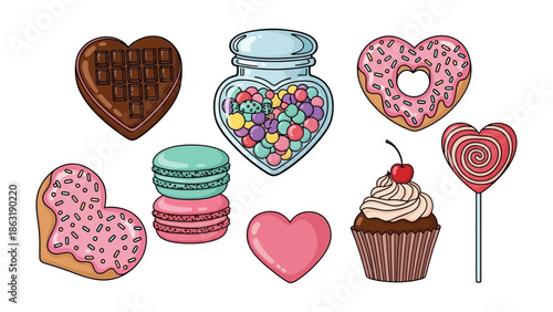 Sweet Delights Collection: A delightful arrangement of treats, celebrating love and indulgence. Featuring a medley of heart-shaped confections.