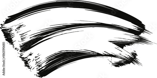 Color brushstroke oil or acrylic paint design element. Vector illustration on white background 