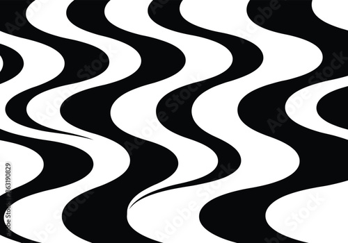 Copacabana beach sidewalk, black and white geometric artistic seamless pattern 