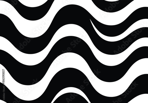 Copacabana beach sidewalk, black and white geometric artistic seamless pattern 