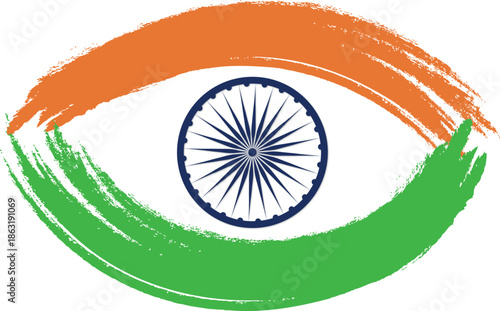 A round 3D Indian flag button and national sphere icon set featuring a patriotic vector illustration of the republic nation symbol for an Asian country label design