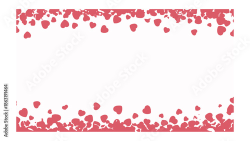 Romantic Heart Frame: A charming frame of scattered hearts encircles an empty space, offering a clean, simple design for messages of love and affection.