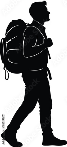 man backpacker vector Illustration  