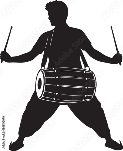Musician playing a drum