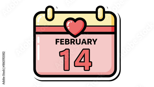 February 14: The image features a calendar with the date February 14th, symbolized by a heart above it. A declaration of love for valentines day.