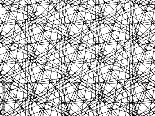 黒い落書き線が交差する抽象背景/Black Scribble Line Abstract Background