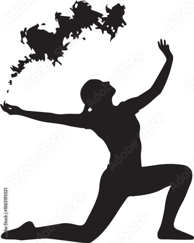 Person reaching for falling object