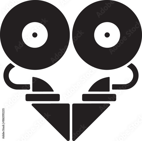 Vinyl record dj logo design element