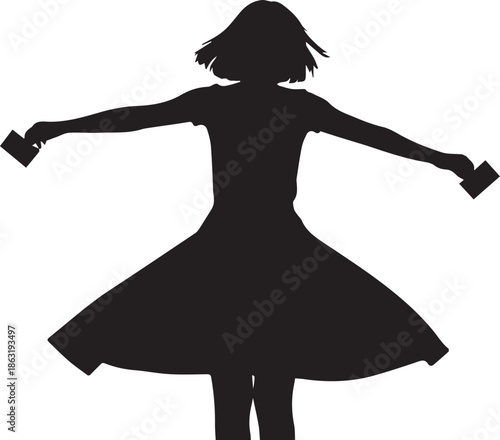 Silhouette of a girl dancing
