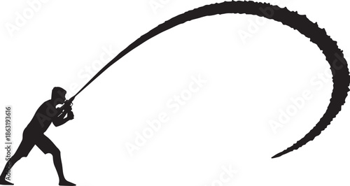 Man casting a fishing line