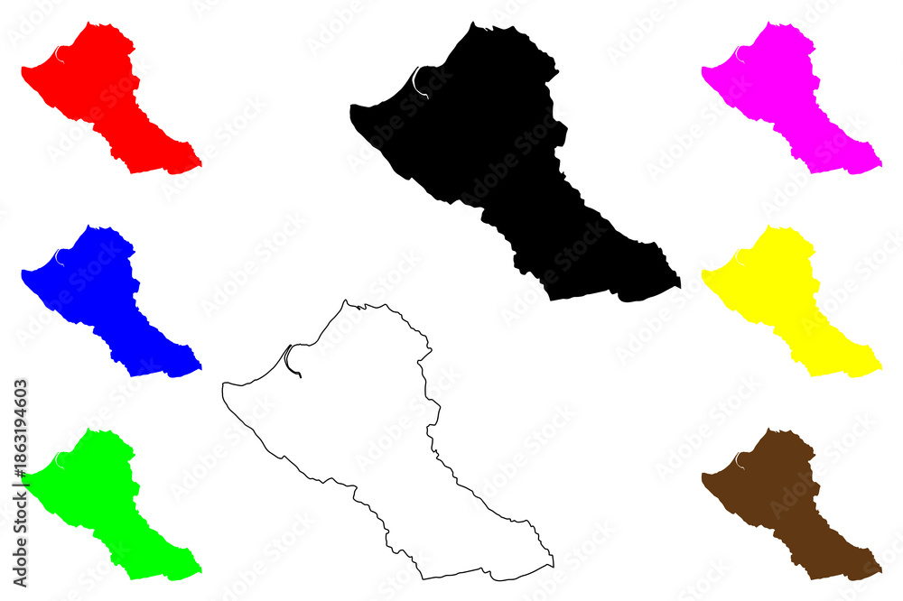 Fototapeta premium Naic city (Calabarzon Region, Republic of the Philippines, ROP) map vector illustration, scribble sketch Naic map
