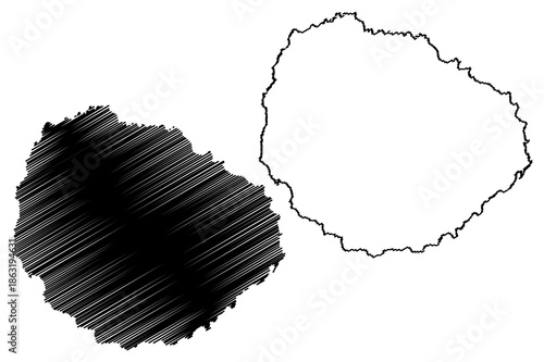 La Gomera island (Kingdom of Spain, Canary Islands) map vector illustration, scribble sketch La Gomera map