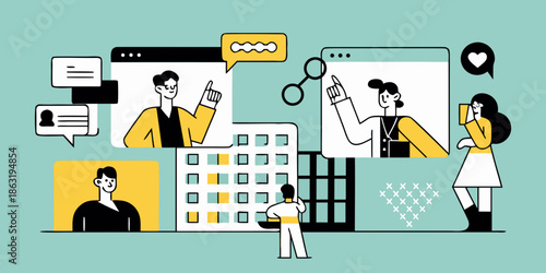 Online discussion and virtual collaboration with diverse people working remotely