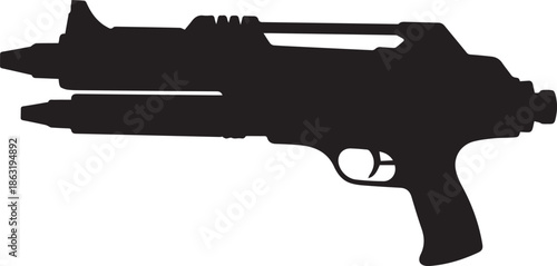 Silhouette of a futuristic weapon