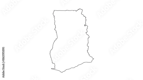 Black line art silhouette map of Portugal on white background, simple vector outline for travel decor, geography lessons, and design projects