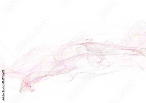 Pastel Smoke-Like Abstract Lines on White