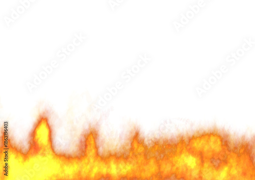 Horizontal Flame Border on White Background
