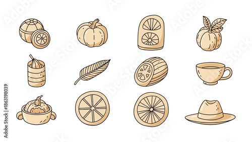 Artistic Collection: A curated collection of beautifully illustrated icons, each a testament to the artistry of design and a celebration of everyday objects.