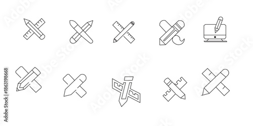 Collection of various x shaped symbols and icons