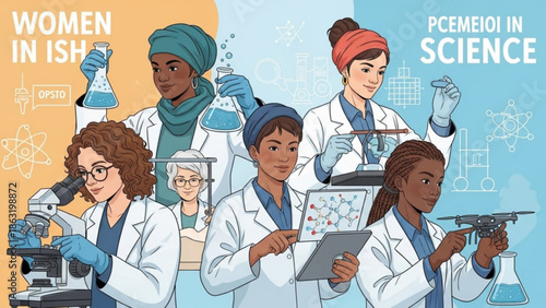 Diverse Women Scientists Working Together in Laboratory Setting