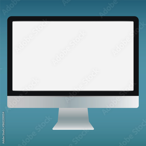 Desktop Computer Screen Mockup with Clean Minimal Display