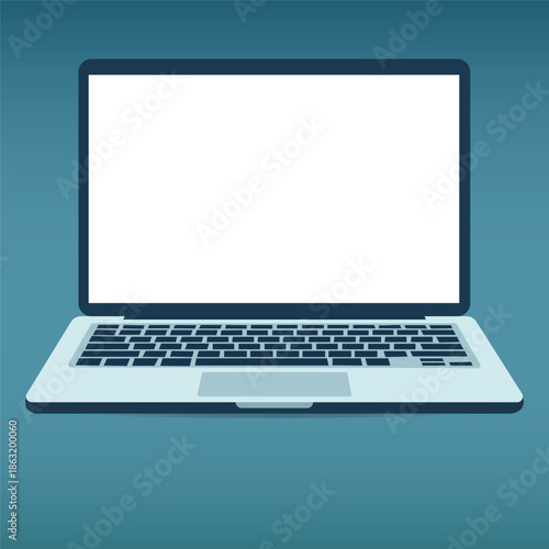 Laptop Computer Mockup with Blank Screen Display