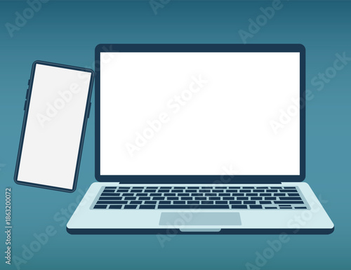 Responsive Laptop and Smartphone Screen Mockup Set