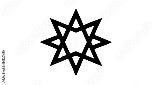 Eight-pointed star vector icon, geometric Rub el Hizb symbol used in Quran markers.