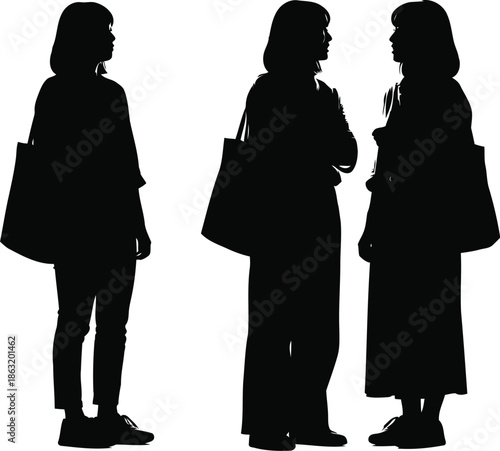 Three women engaged in conversation
