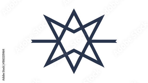 Eight-pointed star vector icon, geometric Rub el Hizb symbol used in Quran markers.