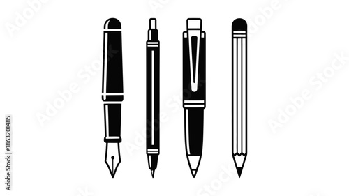 A diverse collection of essential writing instruments for various tasks and creativity