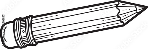drawing of a pencil icon vector black and white.eps