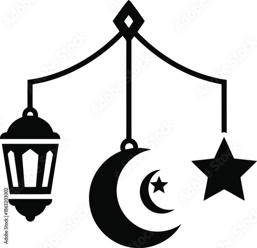 Elegant Moon Star Lantern Mobile Design for Night Decor