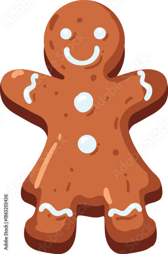 Set of four unique gingerbread man icons for holidays vector