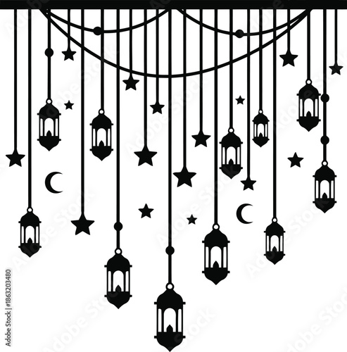 Elegant Lanterns and Stars Decoration for Festive Nights
