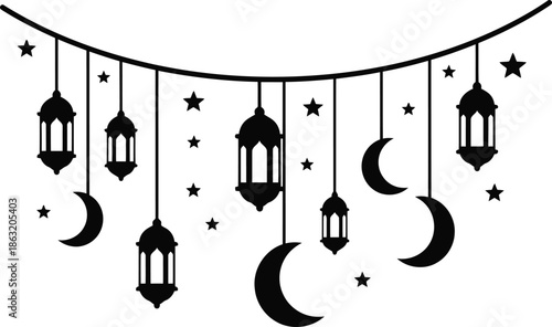 Elegant Lanterns and Moon Design for Festive Decor