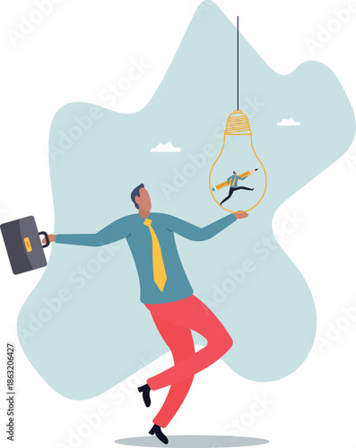 Creative idea, imagination or inspiration, creativity to thinking about solution or invention, new idea,about a man and his life.