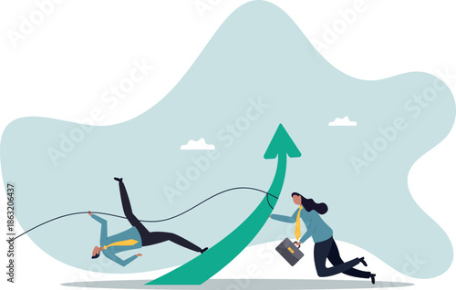 Teamwork and collaboration colleagues, togetherness and support each other to achieve business goal .about a man and his life.