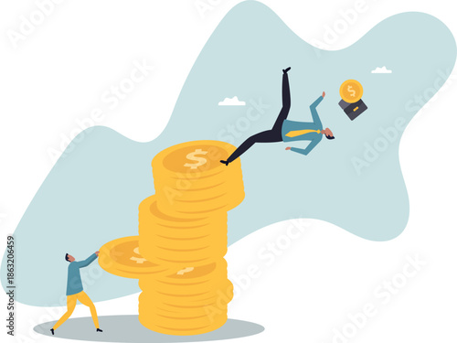 Investment risk from stock market crash, pull money or liquidity back, market volatility, unstable and uncertainty.about a man and his life.