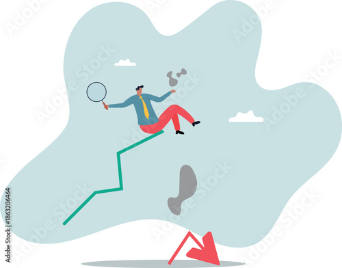 Market crash analysis, learn from failure or crisis and recession data, analyze or measure investment downturn.about a man and his life.