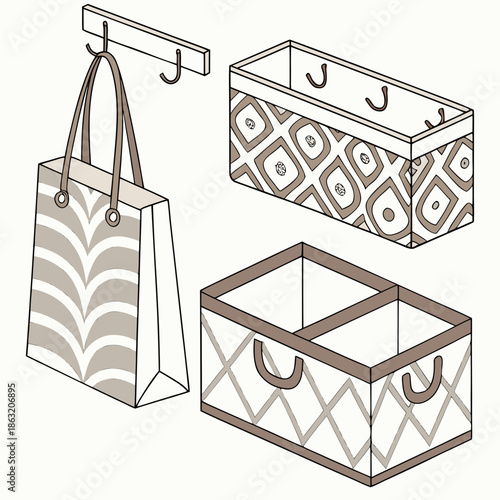 Home Organization Storage Box and Hanging Hook Accessories
