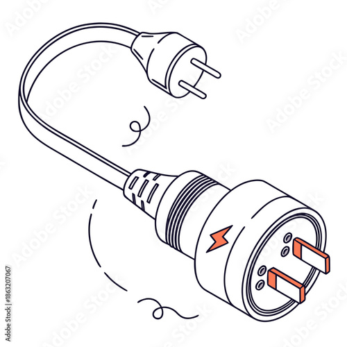 Smart Power Connector Magnetic Plug Vector Icon